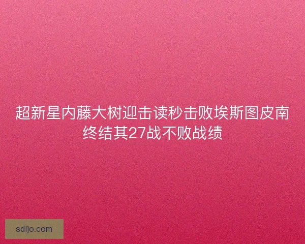 超新星内藤大树迎击读秒击败埃斯图皮南终结其27战不败战绩