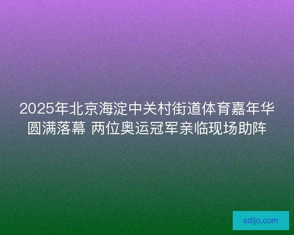 2025年北京海淀中关村街道体育嘉年华圆满落幕 两位奥运冠军亲临现场助阵 2025年北京海淀中关村街道体育嘉年华圆满落幕 两位奥运冠军亲临现场助阵