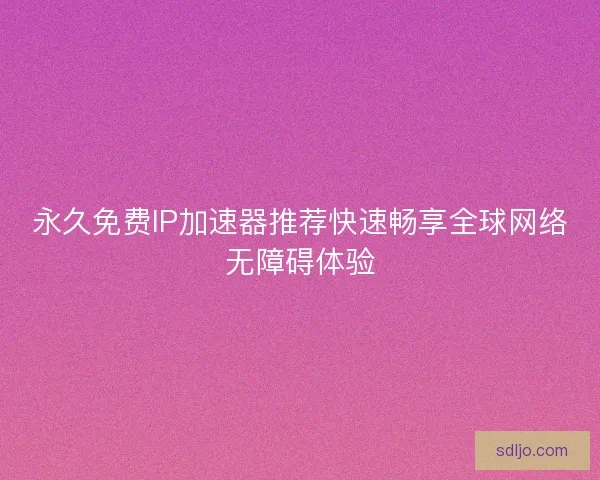 永久免费IP加速器推荐快速畅享全球网络无障碍体验